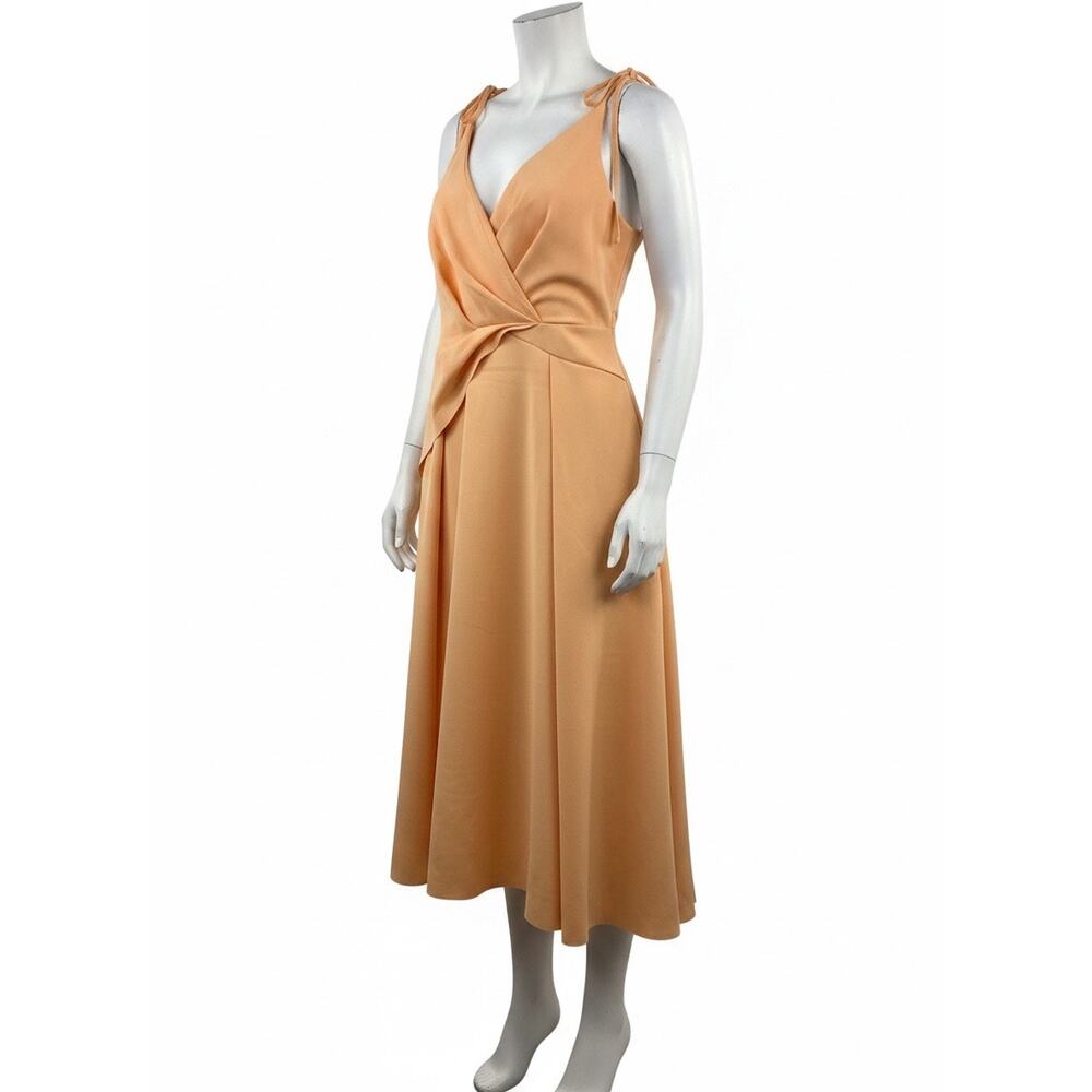 ASOS Design Tie Strap Formal Midi Dress - Apricot - Size 8 - Picture 3 of 9